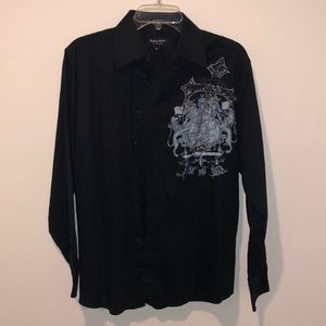 Casual Black Button Down